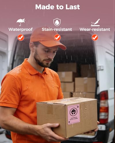 MUNBYN 4x3 Thermal Labels, 500 Sheets/1 Roll, Pink - color: Pink, size: 4x3"