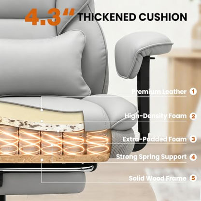 Office Chair, Desk Chair with Soft Adjustable Armrests - color: Grey