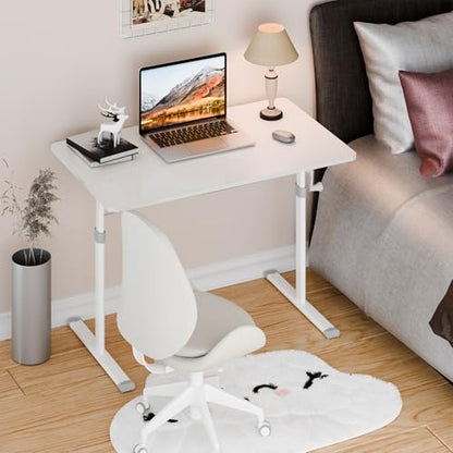Manual Standing Desk, Game Desk, Hand Crank Hand Lifting Computer Desk, Manual Stand Up Desk White 120 cm