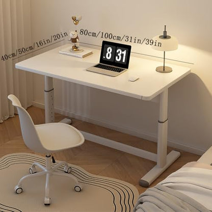 Manual Standing Desk Adjustable Height, Hand Crank Stand Up Desk, Sit Stand Home Office Desk, Small Computer Desk, Space Saving Design (80x50cm) - size: 80x50cm
