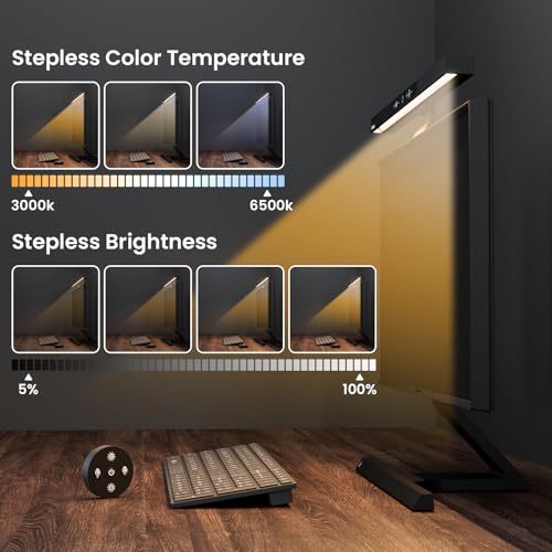 Monitor Light Bar with Remote Control, USB Computer Monitor Lamp, Eye-Care Screen Light Bar, Adjustable Color Temperature, Stepless Dimming, No Screen Glare Desk lamp Home Office Game - style: BM-ES1 PLUS