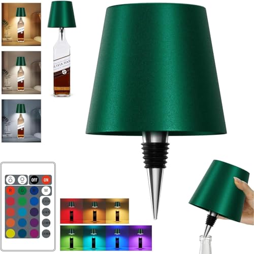 2026 New Wireless Bottle Lamp,RGB LED Bottle Light with Remote(RGB Dark Green, 1pc) - color: Dark Green