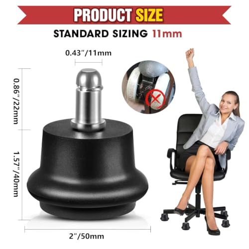 Bell Glides for Office Chair, Stationary Caster Replacement with Felt Pads