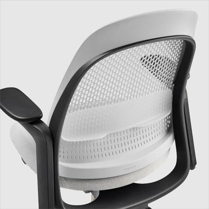 Haworth Breck Ergonomic Office Chair, Home Office Desk Chair, Lunar | Computer Desk Chair with Height-Adjustable Lumbar Support, Black Trim, and 4D-Arms - color: Lunar, style: Black Trim