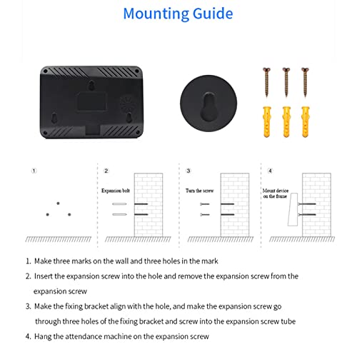 SaditY Fingerprint Time Clock, Intelligent Biometric Fingerprint Password Attendance Machine, Employee Checking in Recorder with 2.4 Inch Display for Office, Factory, Hotel, School