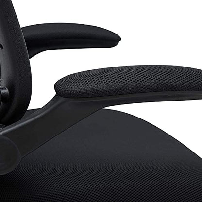 Modway Veer Reception Desk Flip-Up Arm Drafting Chair in Black - color: Black