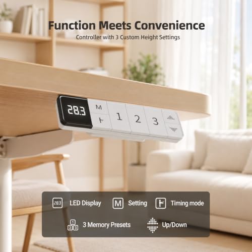 Claiks Electric Standing Desk, 48x24 Inch, Nature - color: Nature, size: 48 Inch