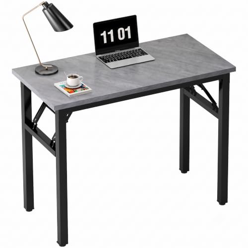 Need Small Folding Computer Desk, 31.5 Inch Writing Table, Grey | No-Assembly, Sturdy Foldable Desk for Home Office, Bedroom, Dorm Room, Student Study, Collapsible, Compact, Easy Storage - color: Grey, size: 31.5 inches