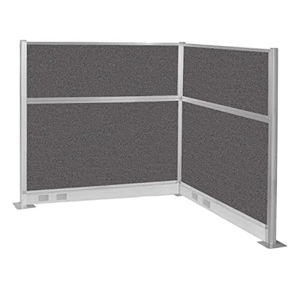 Versare Pre-Configured Hush Panel Electric Cubicle | Workstation Divider Walls | Cubicle Privacy Panels | Office Partition Walls - color: Charcoal Gray, size: 6' x 6' L-Build