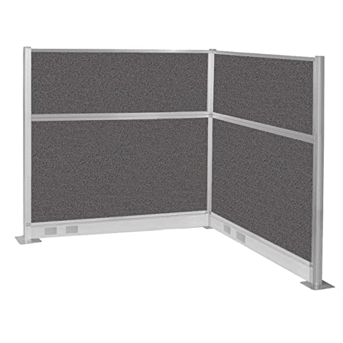 Versare Pre-Configured Hush Panel Electric Cubicle | Workstation Divider Walls | Cubicle Privacy Panels | Office Partition Walls - color: Charcoal Gray, size: 6' x 6' L-Build