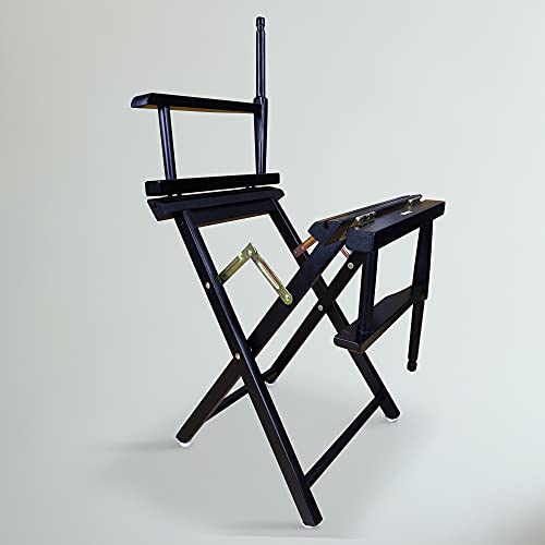18" Director's Chair Black Frame-White Canvas - color: Black Frame/White Canvas, size: 18" - Classic Height, style: Black Frame