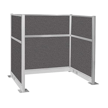 Versare Pre-Configured Hush Panel Electric Cubicle | Workstation Divider Walls | Cubicle Privacy Panels | Office Partition Walls - color: Charcoal Gray, size: 6' x 4' Single