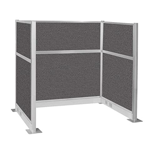 Versare Pre-Configured Hush Panel Electric Cubicle | Workstation Divider Walls | Cubicle Privacy Panels | Office Partition Walls - color: Charcoal Gray, size: 6' x 4' Single