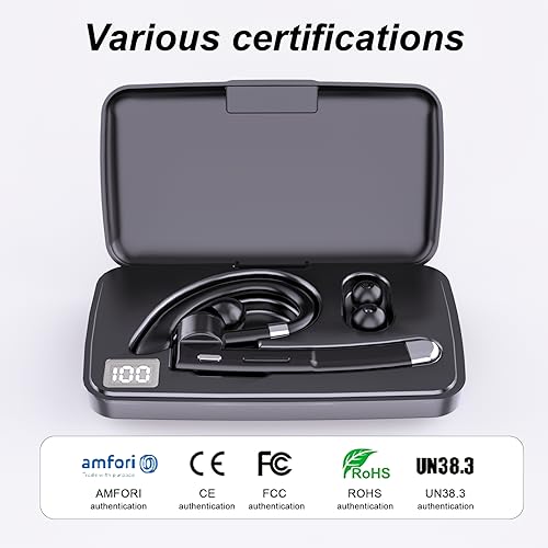 Bluetooth Headset,Wireless Bluetooth Earpiece with 400mAh Charging Case