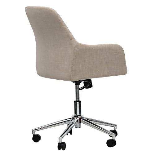 Workspace by Alera Mid-Century Task Chair, Supports Up to 275 lb, 18.9" to 22.24" Seat Height, Cream Seat, Cream Back