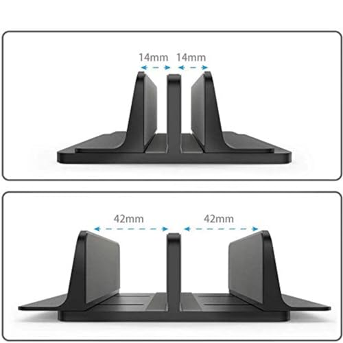 Universal Laptop Vertical Stand, Dual Desktop Adjustable Notebook Stand (up to 17.3 inches) for Samsung/HP/Dell/Chrome Book laptops (Black) - color: black1