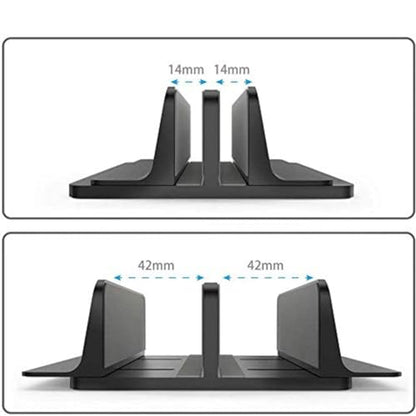 Universal Laptop Vertical Stand, Dual Desktop Adjustable Notebook Stand (up to 17.3 inches) for Samsung/HP/Dell/Chrome Book laptops (Black) - color: black1