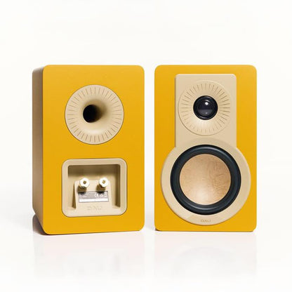 DALI KUPID Premium Compact Passive Hi-Fi Bookshelf Speakers, 2-Way Design with 4.5" Woofer & 1" Tweeter, Includes Wall Mount (Pair) (Golden Yellow) - color: Golden Yellow