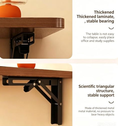 Wall Mounted Folding Table, 32 in Fold Down Floating Desk for Small Space - color: Walnut, size: 32 in
