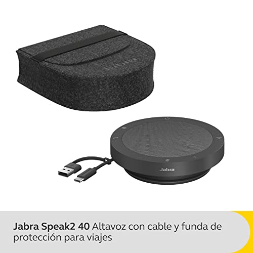 Jabra Speak2 40 Portable Speakerphone with 4 Noise-Cancelling Mics, Full-Range 50mm Speaker (Renewed)
