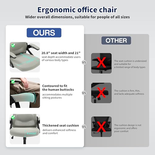 Ergonomic Office Chair Desk Chair with Adjustable Lumbar Support - color: Dark Gray