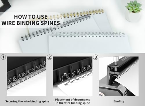 Rayson WR21159BK Wire Binding Spines, 2:1 Pitch Double Loop Binding Wires 5/8 Inch, 21-Loop Wire Ring Pack of 50 with Black - size: 5/8"