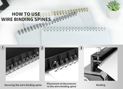 Rayson WR21159BK Wire Binding Spines, 2:1 Pitch Double Loop Binding Wires 5/8 Inch, 21-Loop Wire Ring Pack of 50 with Black - size: 5/8"