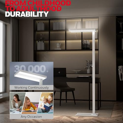 Honeywell 02E LED Floor Lamp, 10400LM Sunturalux Eye Caring Standing Light | 4000K 100W Natural Daylight Dimmable Reading Lamp, Modern Floor Lamp for Home Office Living Room Bedroom - style: 10400LM