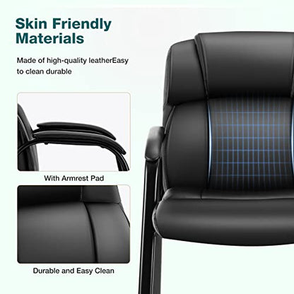 OLIXIS Office Waiting Room Chairs Set of 1, Stationary Side Guest Chair - color: Inky