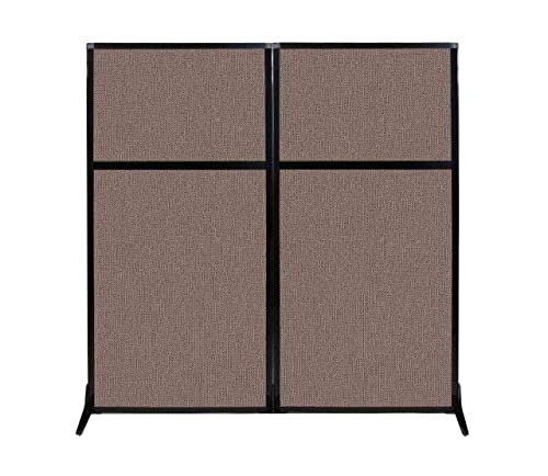 Versare Workstation Partition | Portable Wall Divider | Modern Office Cubicle | Free Standing Privacy Screen | Flexible Work Space | 66" x 70" Latte Fabric Panels - color: Latte, size: 66" Wide x 70" Tall Without Window