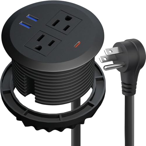 3-inch Desktop Power Grommet,PD30W USB-C,6.3ft Cord,Black - color: Black, size: 1pcs-6.26 ft Cord