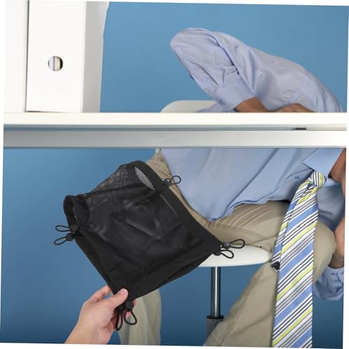 VILLCASE 1set Desk Wire Management Net Bag Table Bottom Socket Storage Mesh Cable Organizer for Under Desk