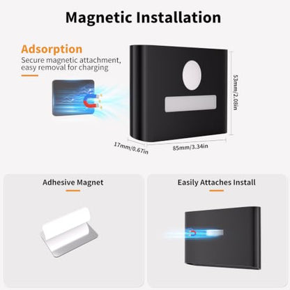 WOBSION Motion Sensor Night Light, Rechargeable Stick-On Wall Sconce - color: Black