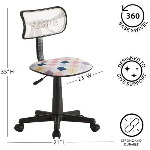 Urban Lifestyle Swivel Desk Chair, Hustle, Stylish and Compact Office Chair with Mesh Back, Swivel Function, Adjustable Height, and Cushioned Seat - color: Hustle