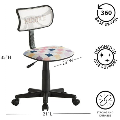 Urban Lifestyle Swivel Desk Chair, Hustle, Stylish and Compact Office Chair with Mesh Back, Swivel Function, Adjustable Height, and Cushioned Seat - color: Hustle