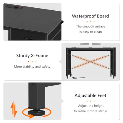 60 Inch Computer Desk with 8 Drawers for Home Office, Bedroom, Living Room - color: Black, size: 18.9"D x 59.8"W x 29.3"H
