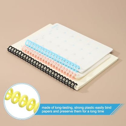 PATIKIL 8.5mm(1/3") Plastic Spiral Binding Coils, 30 Pcs Binding Spirals 20-25 Sheet Capacity Binding Spirals for Binding Paper Sheets, Yellow - color: Yellow, size: 8.5mm(1/3")