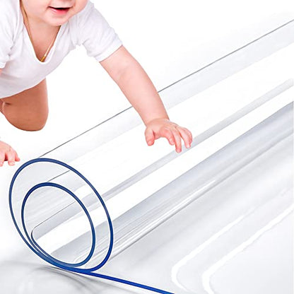 RostiKong Clear Plastic Square Table Top Protector Thick Waterproof Transparent Tablecloth Cover Mat Non Slip PVC Vinyl Table Liner Pad Waterproof Dining Beside Sofa Coffee Tabletop Cloth 30 x 30 Inch - color: Upgraded Clear Rectangle Shape, size: 30" x 3