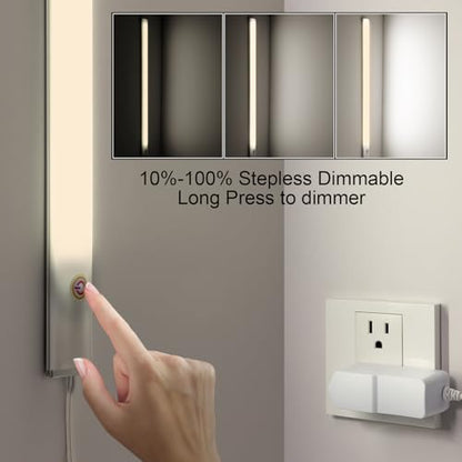 Under Cabinet Lighting Natural White 4000K, Dimmable Under Cabinet Lights with Touch Switch, LED Under Counter Lighting for Desk - color: Natural White, size: 15 Inch - with Plug