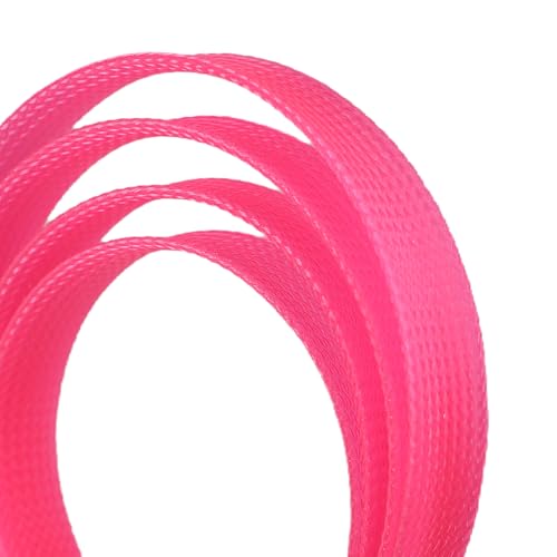 25ft PET Expandable Braided Cable Sleeve 1/4inch(6mm) Pet Braided Cable Sleeve for Audio Video Device Wire Automotive Wire (Pink) - color: Pink, size: 6mm"(1/4 inch)