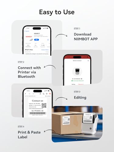 NIIMBOT B1 Label Maker Machine with Tape, 2Inch Thermal Label Printer - color: Silver, style: 1 Printer+1 Roll Label
