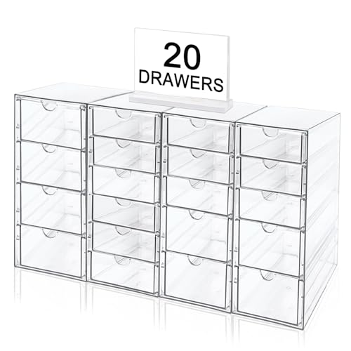 20 Drawers Acrylic Makeup Organizer, stackable Acrylic Storage Drawer