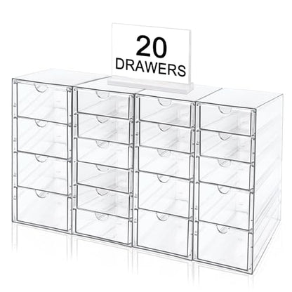 20 Drawers Acrylic Makeup Organizer, stackable Acrylic Storage Drawer