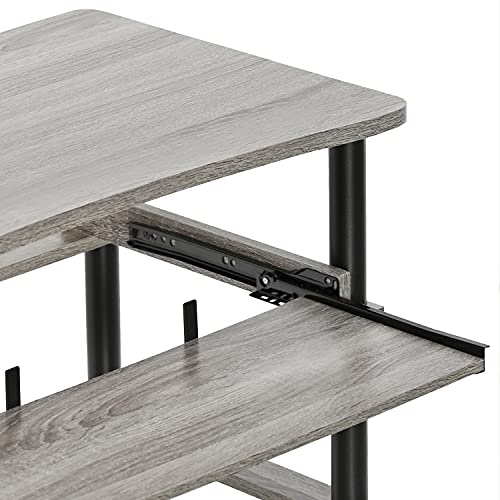 Furinno 10016GYW/BK Home Laptop Notebook Computer Desk, French Oak Grey/Black - color: French Oak Grey/Black, size: 16 Inch Wide