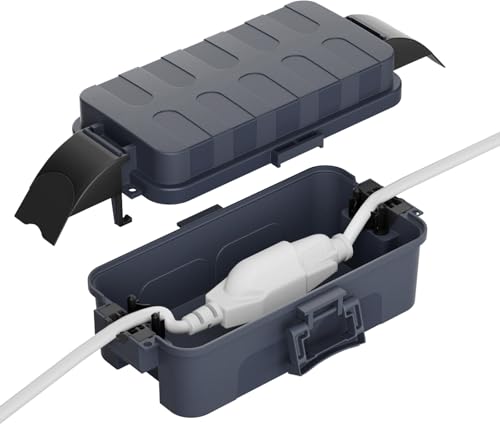 Flemoon IP55 Small Outdoor Electrical Box Waterproof, for Power Strip | Inner 5.9 x 3.2 x 1.8inch, Extension Cord Cover with Detachable Awning Covers for Plug, Outlet, Holiday Lights, Gray - color: Gray, size: Small