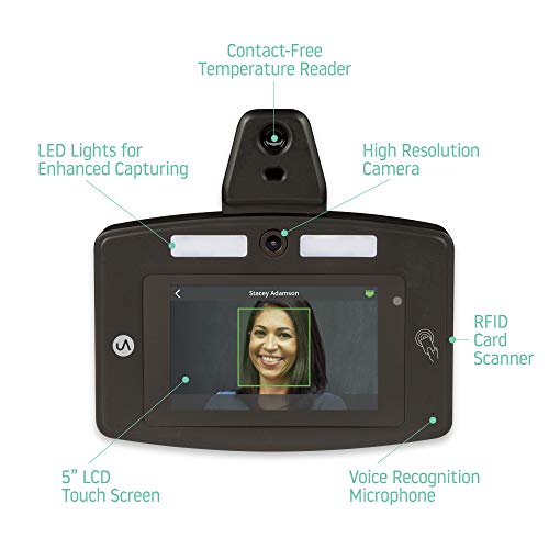 Touch-Free Voice Control and Facial Recognition Time Clock with Temperature Reader (DR2500)