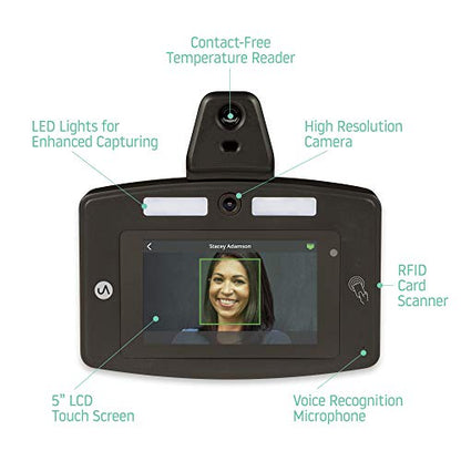 Touch-Free Voice Control and Facial Recognition Time Clock with Temperature Reader (DR2500)
