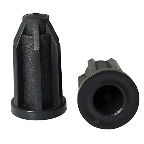 heyous 8PCS Plastic Caster Socket Sleeve Round Inserts, for 1" Socket, 7/16" Caster, Black OD 25mm, Hole Dia 11mm