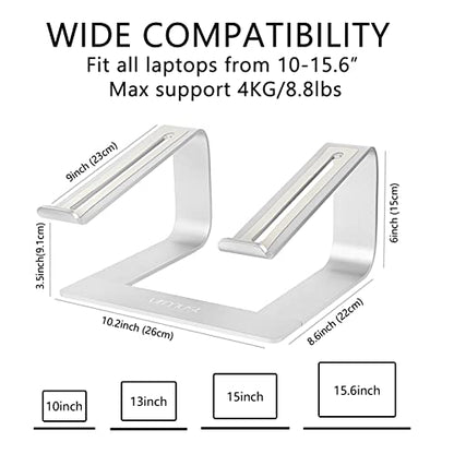 Urmust Laptop Stand for Desk, Silver, Up to 15.6" Laptop - color: D-Silver