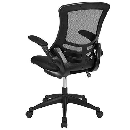 Flash Furniture Set of 8 Mid-Back Swivel Ergonomic Task Office Chairs with Flip-Up Arms, Black Mesh | Flip-up Arms, Mid-Back, Mesh Back - color: Black Mesh, size: Set of 8